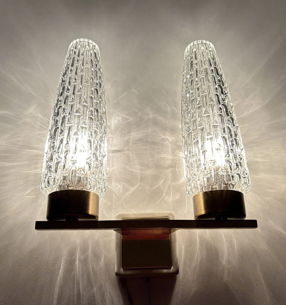 Image 1 of Vintage Double Glass Wall Light