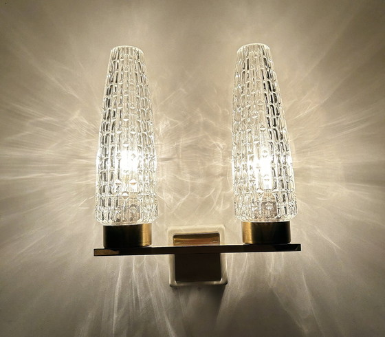 Image 1 of Vintage Double Glass Wall Light