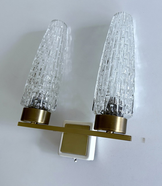 Image 1 of Vintage Double Glass Wall Light