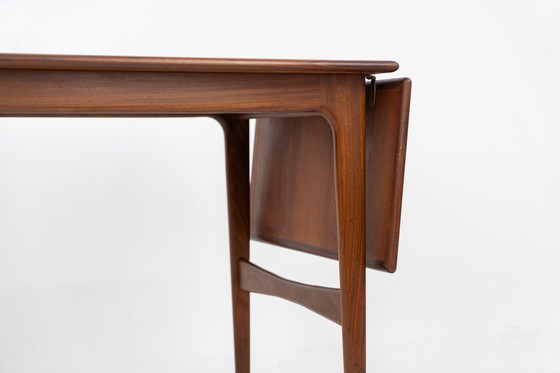 Image 1 of Free Standing Drop-Leaf Desk In Teak (Denmark, 1960S).