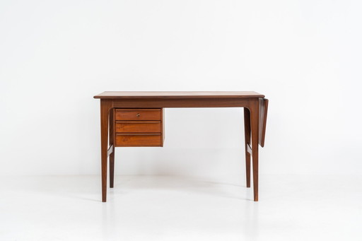 Free Standing Drop-Leaf Desk In Teak (Denmark, 1960S).