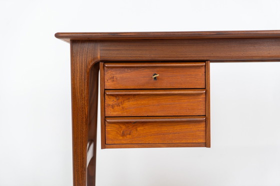 Image 1 of Free Standing Drop-Leaf Desk In Teak (Denmark, 1960S).