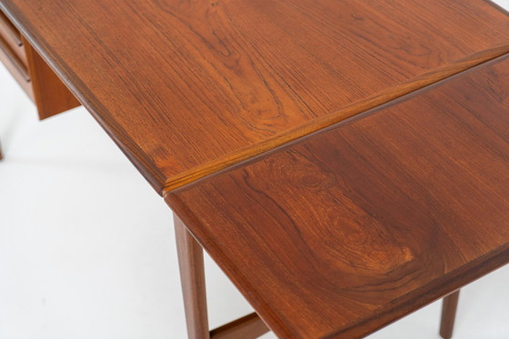 Image 1 of Free Standing Drop-Leaf Desk In Teak (Denmark, 1960S).