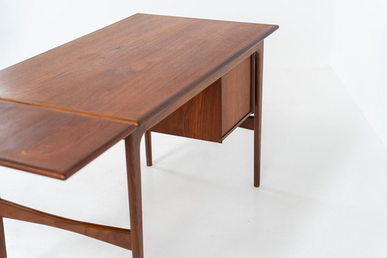 Image 1 of Free Standing Drop-Leaf Desk In Teak (Denmark, 1960S).