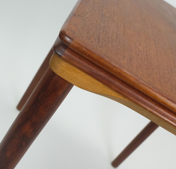 Image 1 of Danish Modern Teak Nesting Tables 3 Side Tables Early 1960S