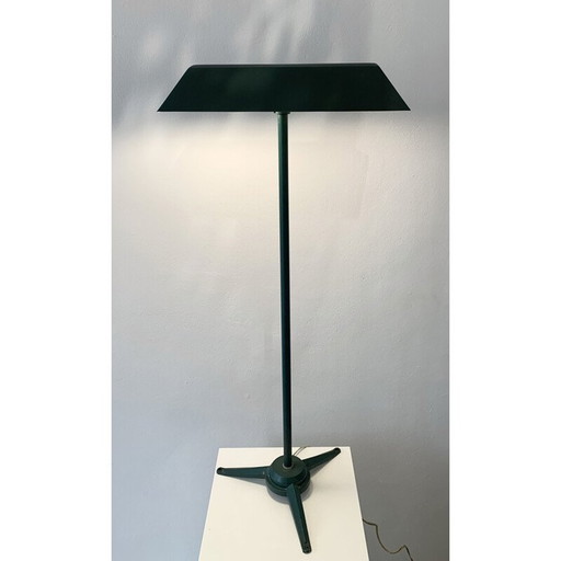 Green metal floor lamp, 1950