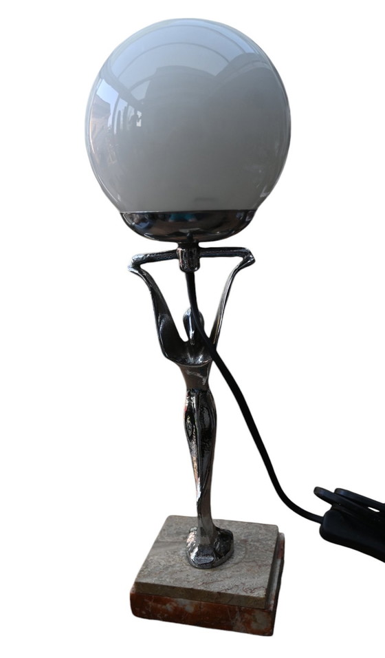 Image 1 of Chrome Art-Deco Table Lamp, 1920-30