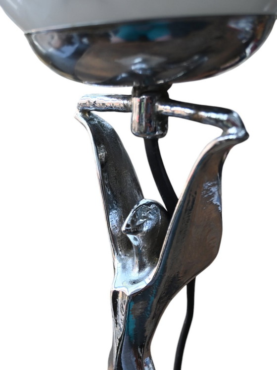 Image 1 of Chrome Art-Deco Table Lamp, 1920-30