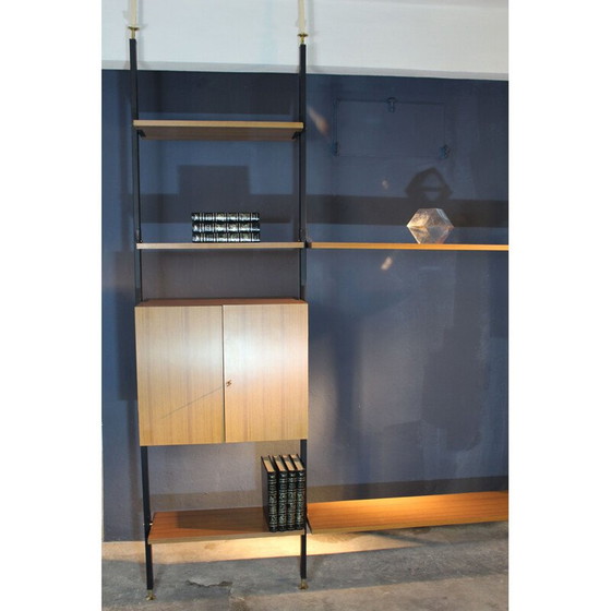 Image 1 of Vintage wrought iron bookcase with brass legs, 1950