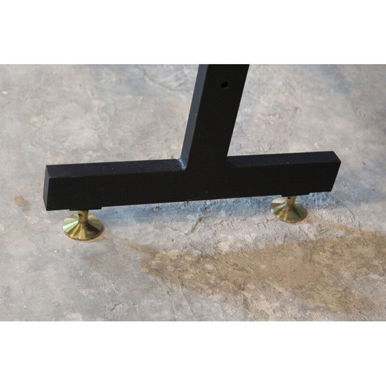 Image 1 of Vintage wrought iron bookcase with brass legs, 1950