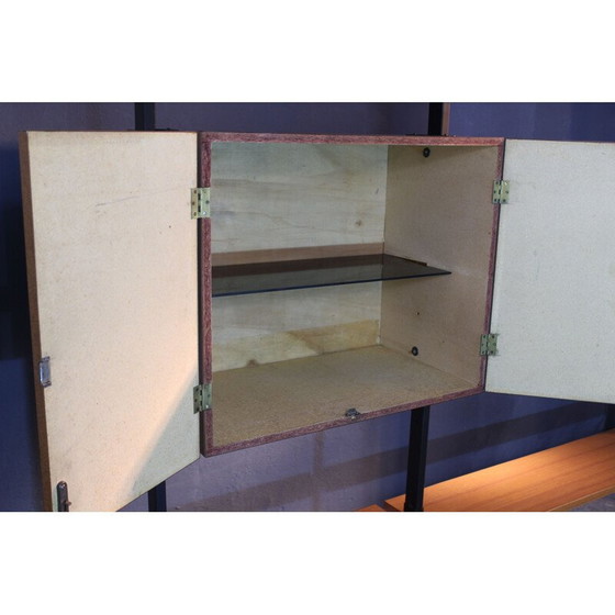 Image 1 of Vintage wrought iron bookcase with brass legs, 1950