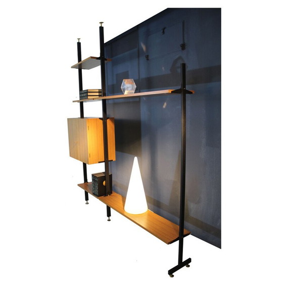Image 1 of Vintage wrought iron bookcase with brass legs, 1950