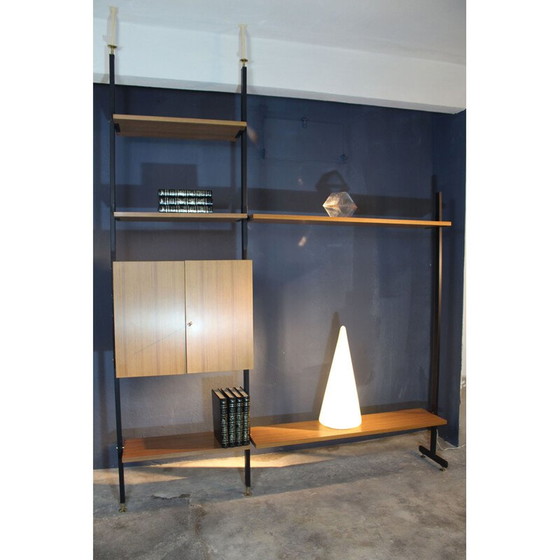 Image 1 of Vintage wrought iron bookcase with brass legs, 1950