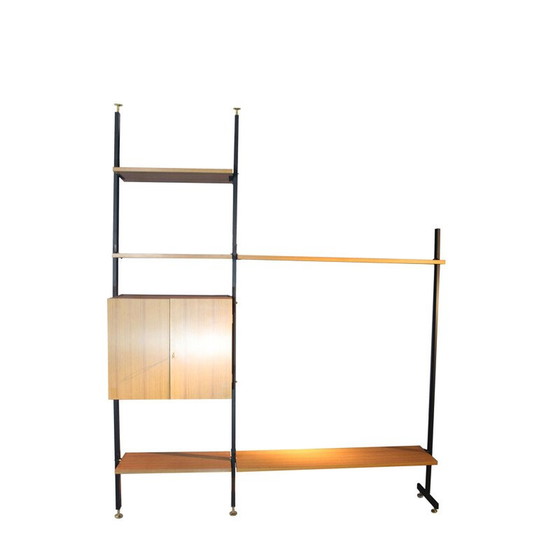 Image 1 of Vintage wrought iron bookcase with brass legs, 1950