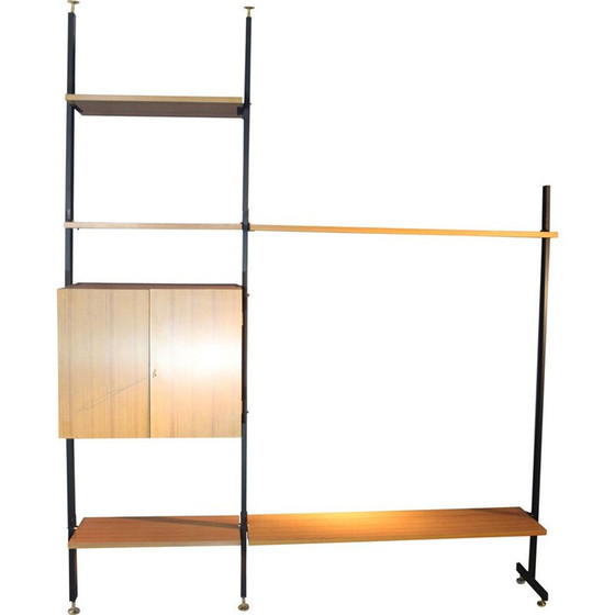 Image 1 of Vintage wrought iron bookcase with brass legs, 1950