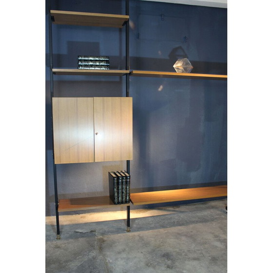 Image 1 of Vintage wrought iron bookcase with brass legs, 1950