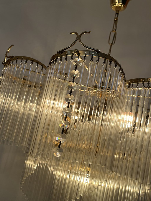 Vintage large rod chandelier regency style