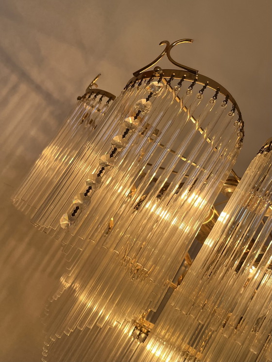 Image 1 of Vintage large rod chandelier regency style