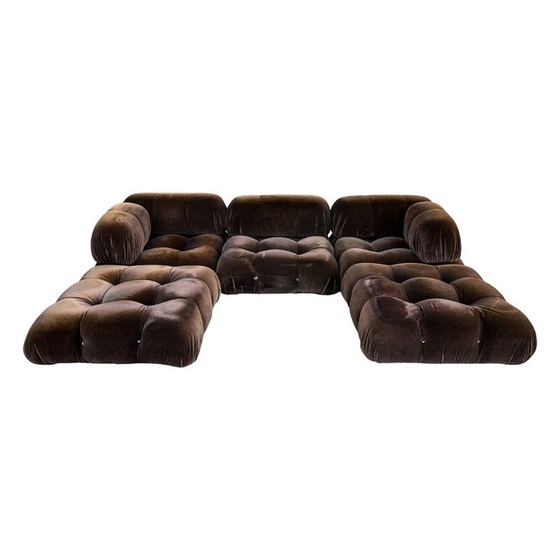 Image 1 of Vintage brown Alpaca velvet Camaleonda living room set by Mario Bellini for C&B Italia, 1972