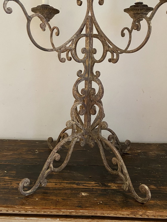 Image 1 of Cast Iron Large 4-Arm Candlestick