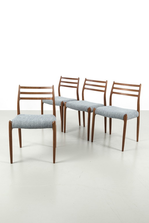 4x JL Møllers Møbelfabrik '78' chair by Niels Møller