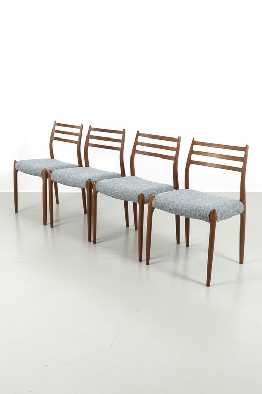 4x JL Møllers Møbelfabrik '78' chair by Niels Møller