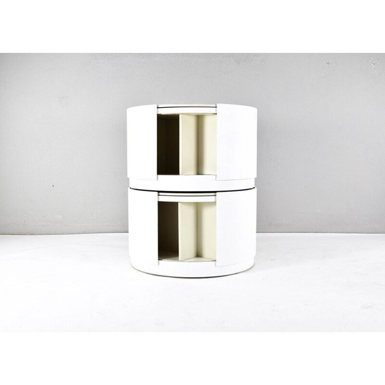 Image 1 of Coppia di tavolini in legno vintage con ruote di Eugenio Gerli, Italia 1969