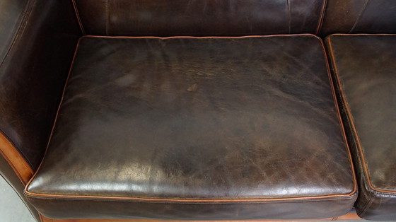 Image 1 of Leather Art Nouveau Design Sofa 2.5 Seater