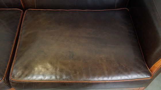 Image 1 of Leather Art Nouveau Design Sofa 2.5 Seater