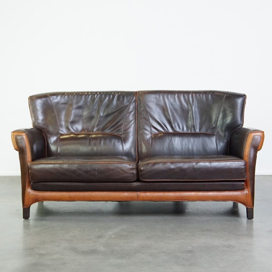 Image 1 of Leather Art Nouveau Design Sofa 2.5 Seater