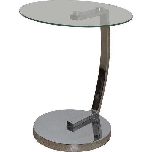Vintage chrome and glass side table