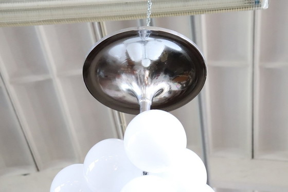 Image 1 of Space Age Glass And Chrome Chandelier, 1960S