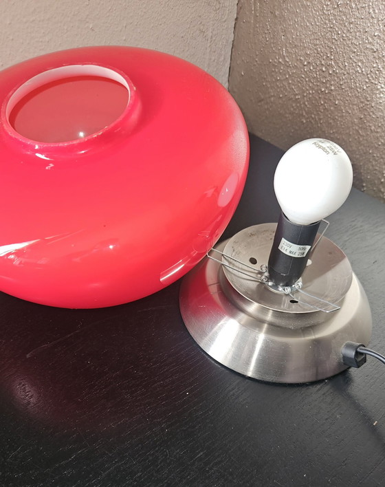 Image 1 of Red space age mushroom lamp retro
