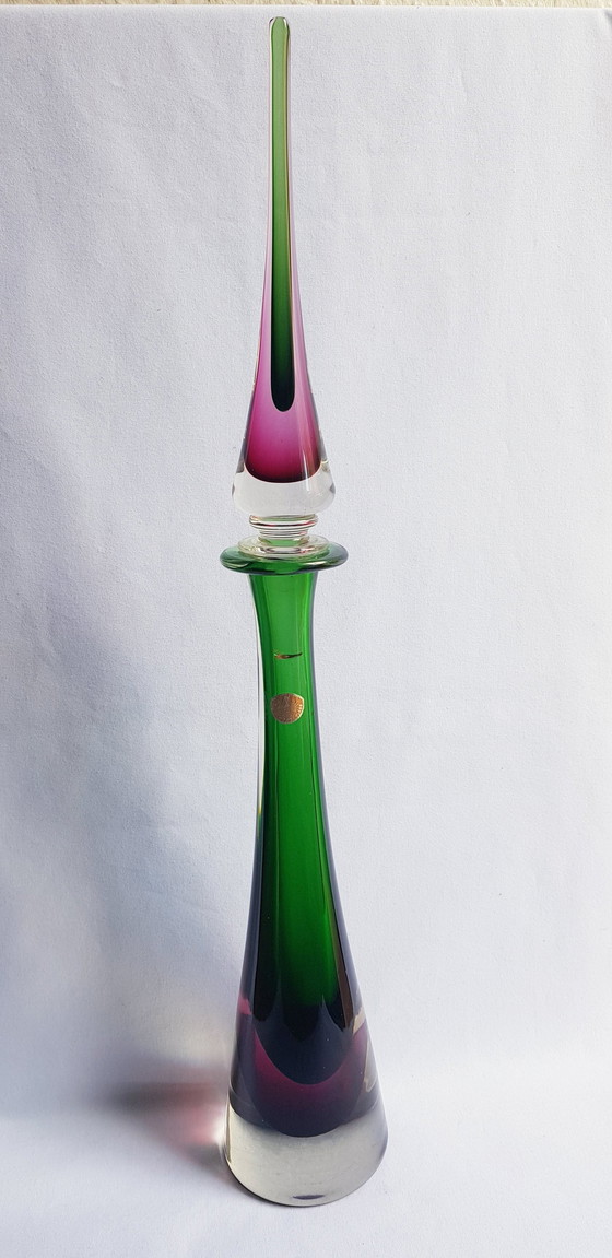 Image 1 of 50'S Flavio Poli For Seguso Large Murano Glass Sommerso Bottle 