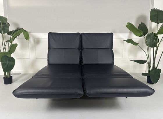 Image 1 of Rolf Benz Mera 386 Sofa Leather Blue Couch Exhibition piece