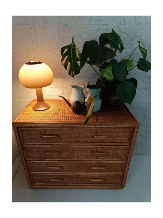 Image 1 of Vintage Rattan And Bamboo Sideboard 1970'S