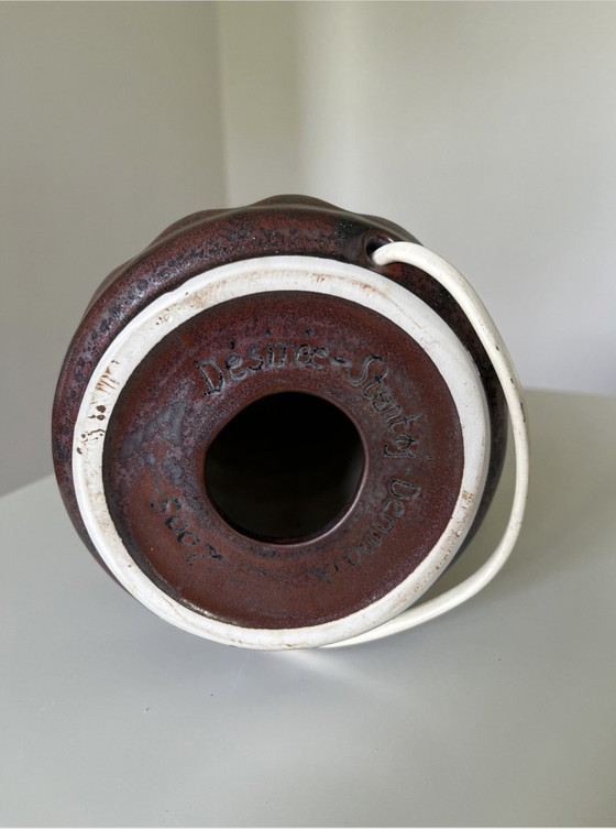 Image 1 of Large Désirée Stentøj Table Lamp Lampfot Stoneware/Ceramic, Danish Vintage Ceramic, Handmade 1970S, Relief, Structure