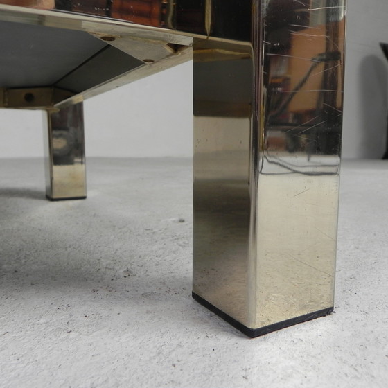 Image 1 of Table basse Belgo Chrom avec 2 étagères en verre, 1970