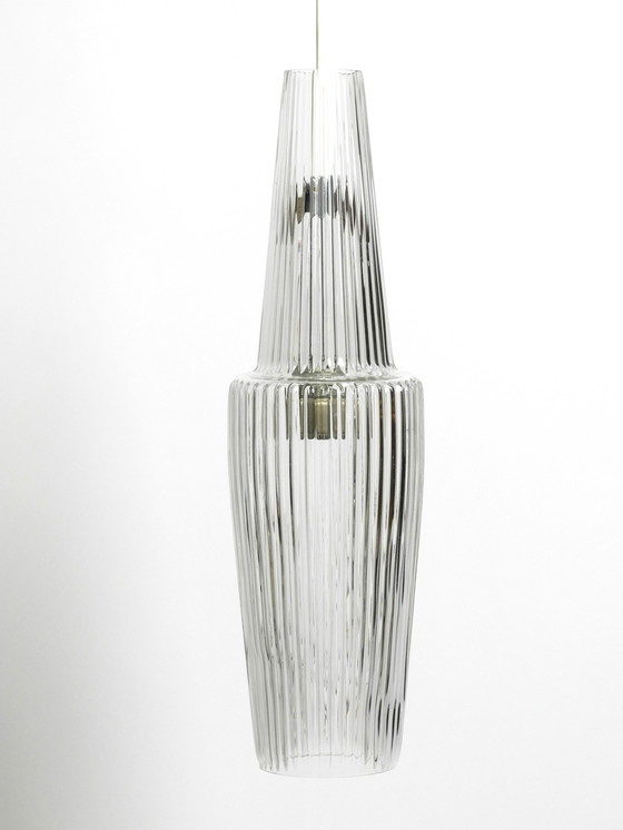 Image 1 of Rare original hand-blown crystal glass pendant lamp 'Pisa' by Aloys Ferdinand Gangkofner for Peill & Putzler 1952