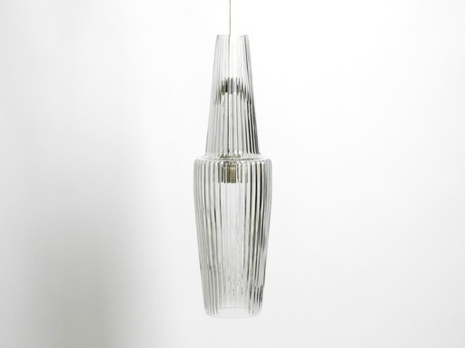 Rare original hand-blown crystal glass pendant lamp 'Pisa' by Aloys Ferdinand Gangkofner for Peill & Putzler 1952