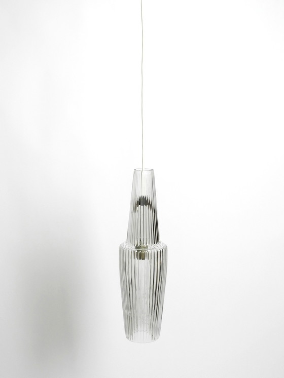 Image 1 of Rare original hand-blown crystal glass pendant lamp 'Pisa' by Aloys Ferdinand Gangkofner for Peill & Putzler 1952