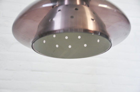 Image 1 of Lampada a sospensione vintage in vetro viola Doria Leuchten