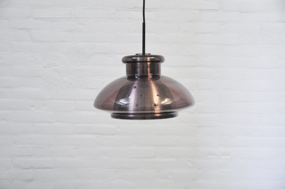 Image 1 of Lampada a sospensione vintage in vetro viola Doria Leuchten