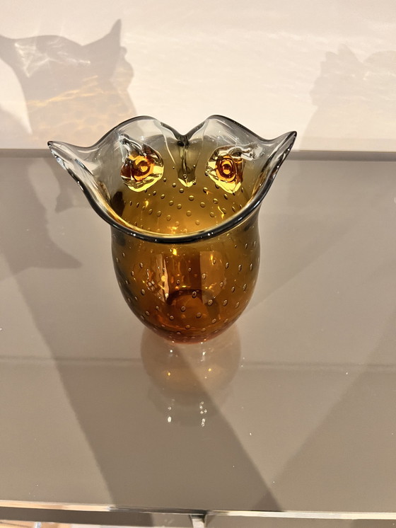 Image 1 of Glass art, Owl Small