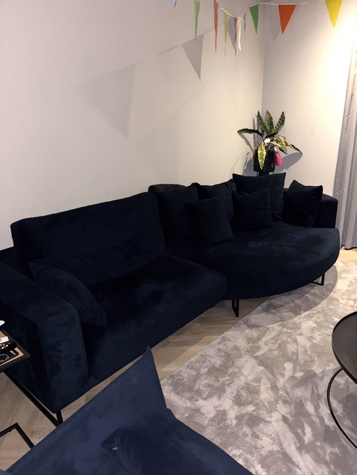 Zitmaxx Dordoni Sofa & Armchair Dark Blue Velvet