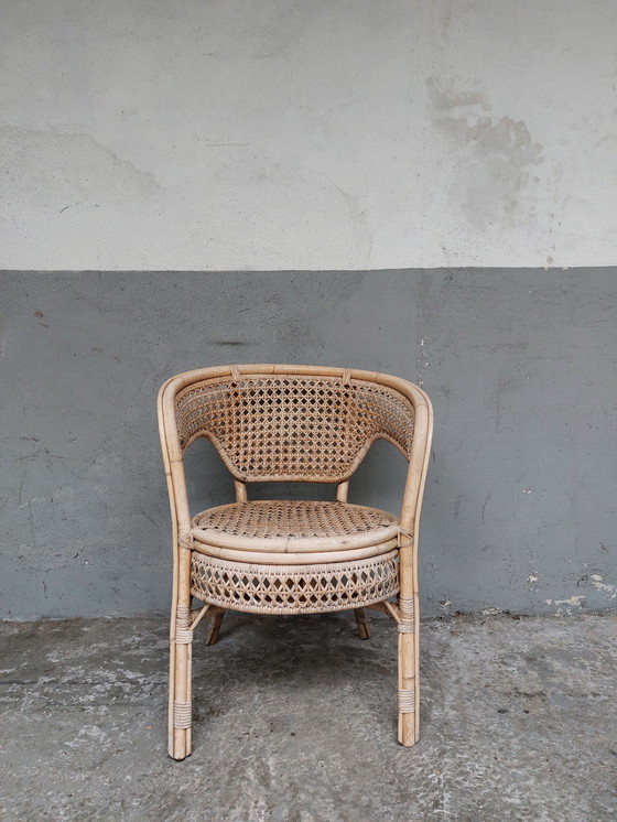 Image 1 of Chaise en rotin vintage