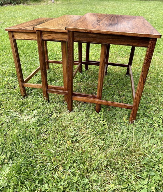 Image 1 of Danish set tables made of teak, set of 3 from the 1960s