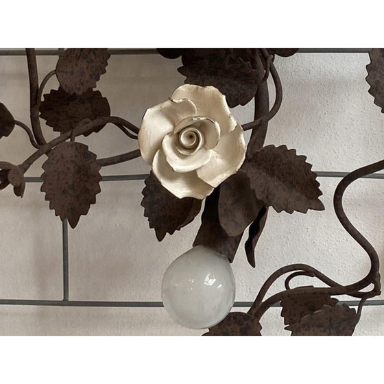 Image 1 of Contemporary Rush Florentine Wrought Iron Flush Mount