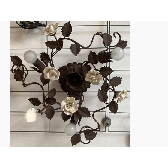 Image 1 of Contemporary Rush Florentine Wrought Iron Flush Mount