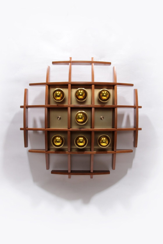 Image 1 of Iconic Wooden Wall Lamp by Angelo Brotto, 1960s Design